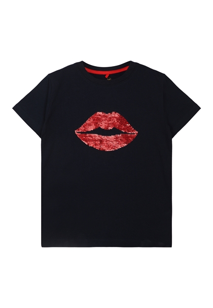 The new pige "T-shirt" - LIPS - NAVY  